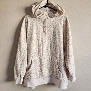 Old Navy Cream Leopard Print Cowl Neck Sweater Xxl